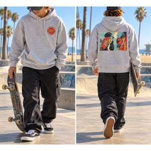 OBEY Worldwide Endless Power Graphic Hoodie Men Small Gray Shepard Fairey Skater